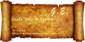 Gyöpös Endre névjegykártya